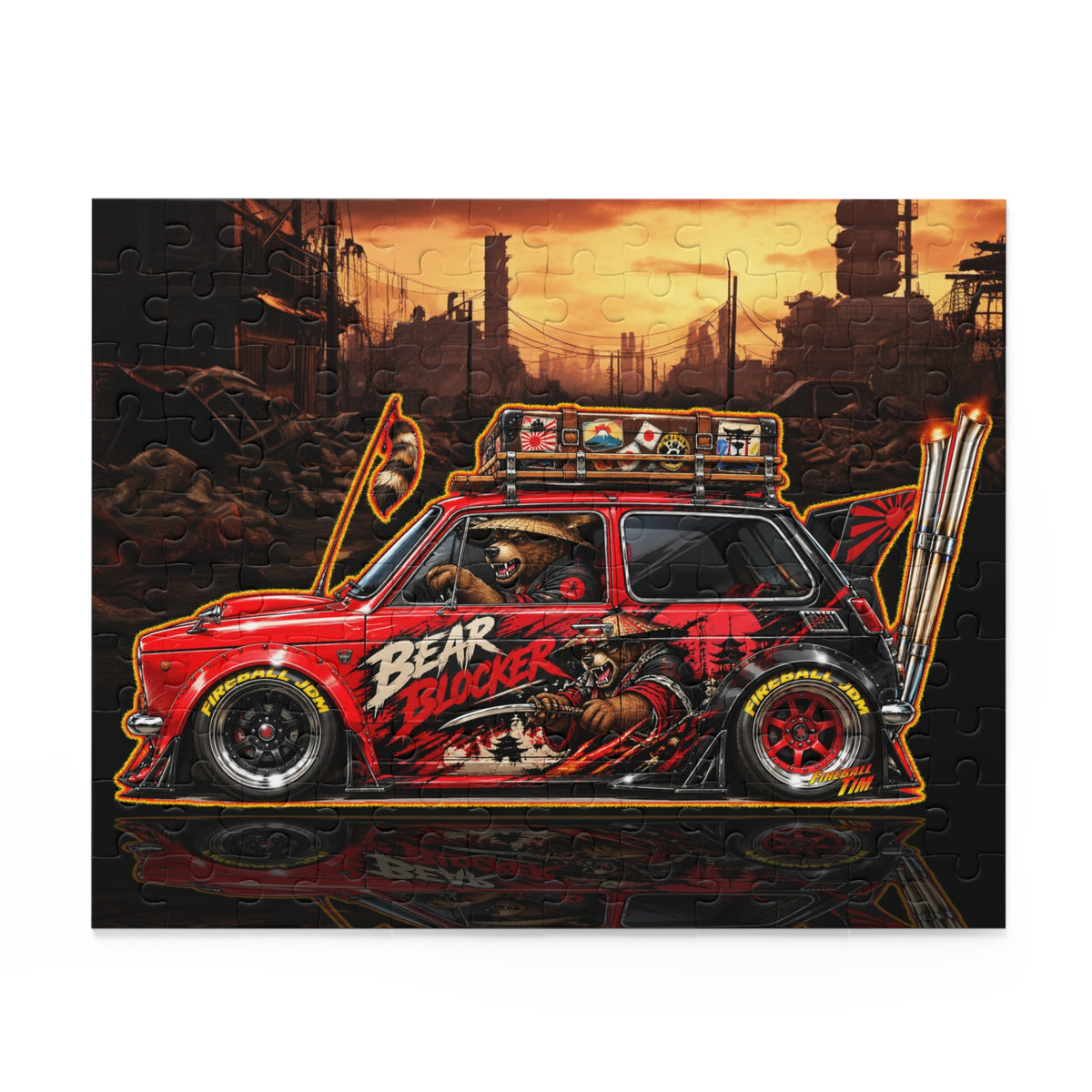 JDM 1967 HONDA 600 Collectible Fireball Art Jigsaw Puzzle — Retro Japanese Cars (120/252/500‑Piece)
