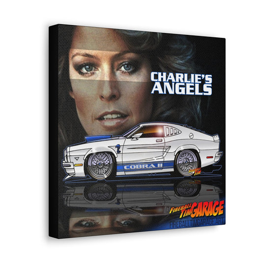 CHARLIES ANGELS TV Show Ford Mustang Cobra 2 Canvas Gallery Garage Art Print 12x12