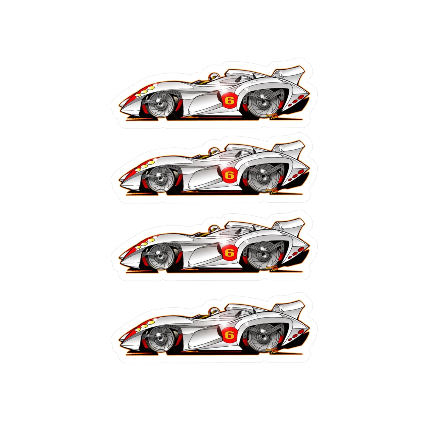 SPEED RACER MACH 6 Fireball Art Decal Sticker Set