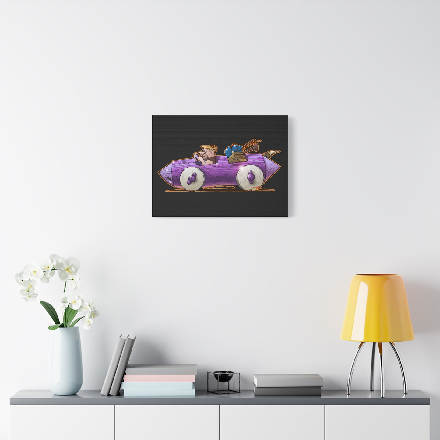 FLINSTONES BARNEY RUBBLE Fireball Art Canvas Wall Print - Multiple Sizes