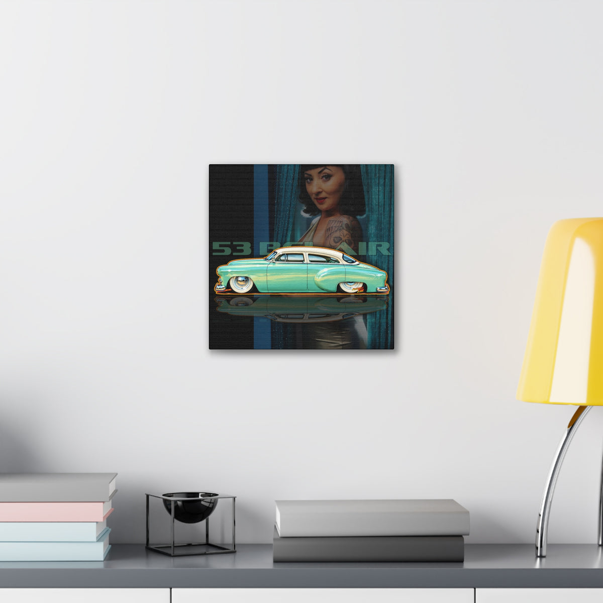 CHEVROLET BEL AIR 1953 Collectible Fireball Art Collectible Fireball Art Canvas Stretched Print