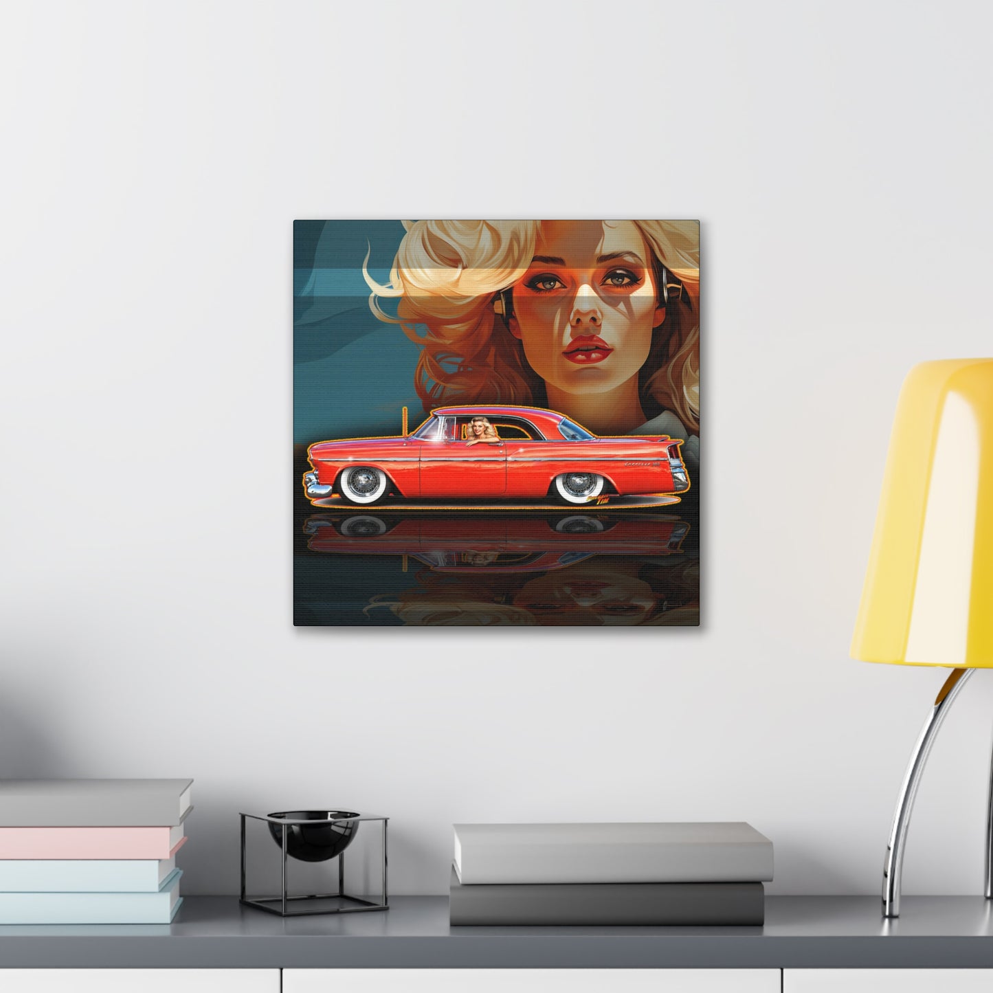 CHRYSLER 300 1958 Collectible Fireball Art Canvas Stretched Print