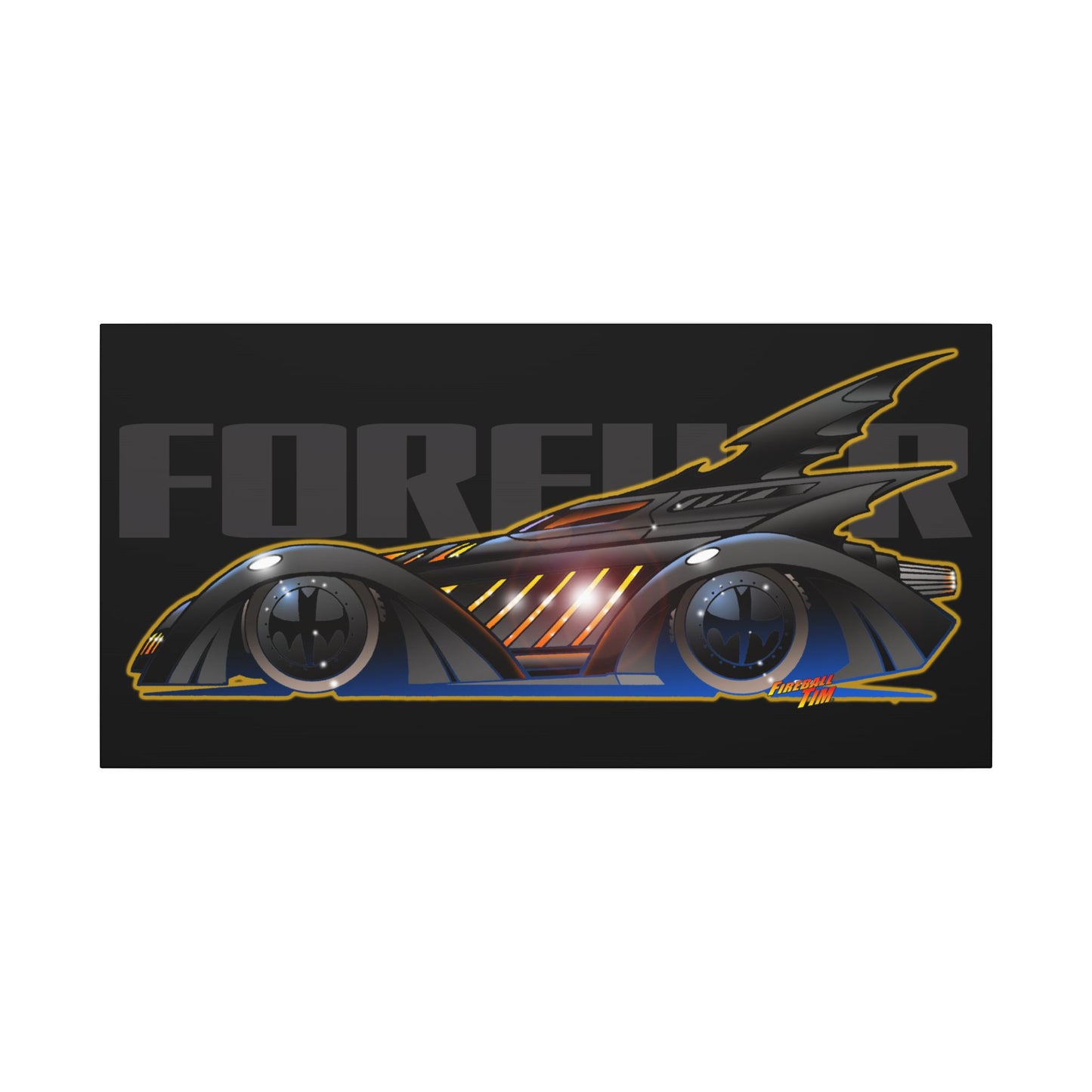 BATMAN FOREVER BATMOBILE Fireball Art Canvas Print