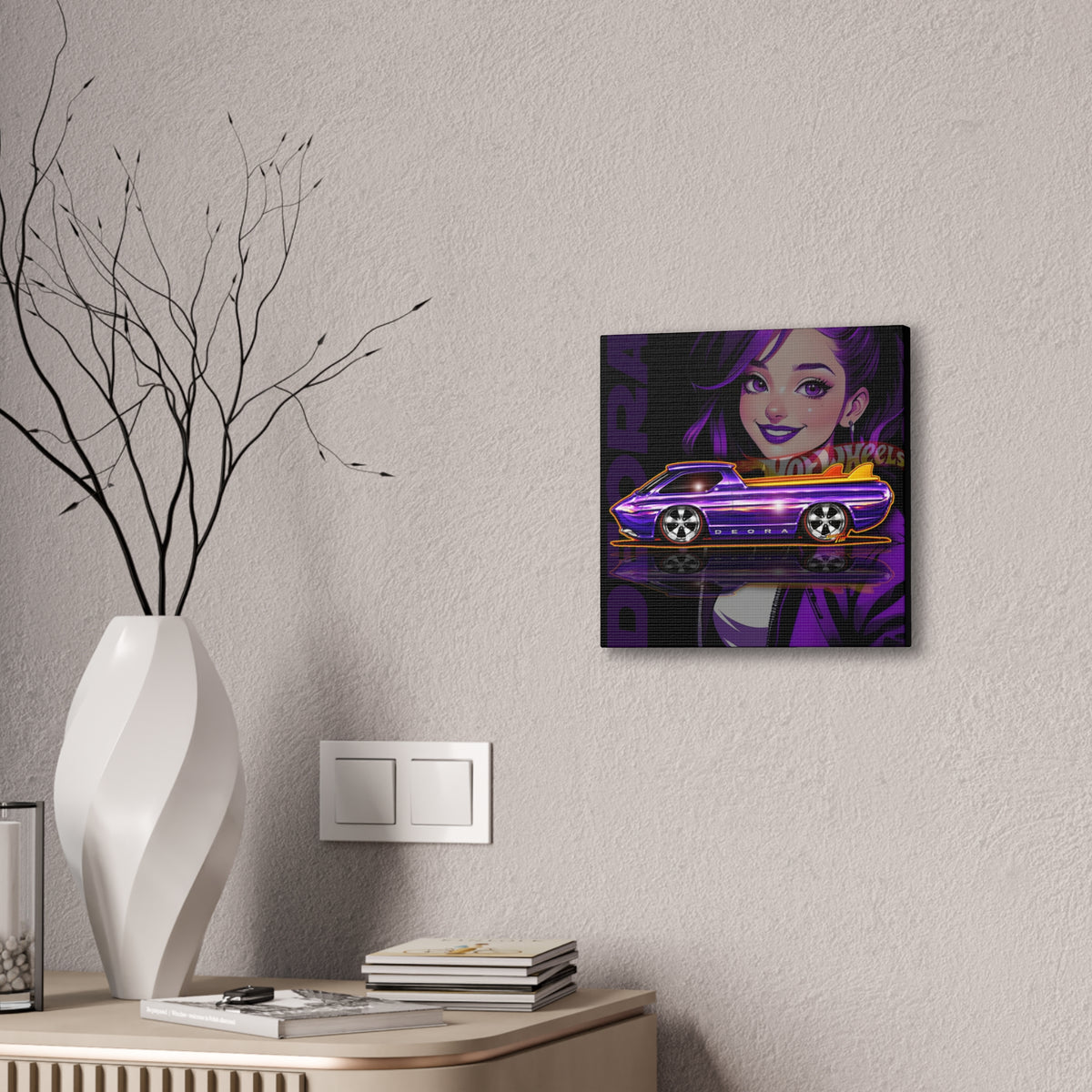 HOT WHEELS Sweet 16 DEORA Collectible Fireball Art Canvas Stretched Print
