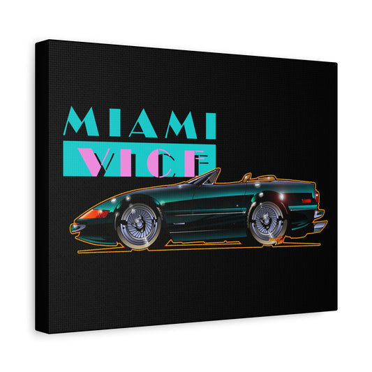 MIAMI VICE FERRARI DAYTONA Fireball Canvas Art Wall Print - 11x14