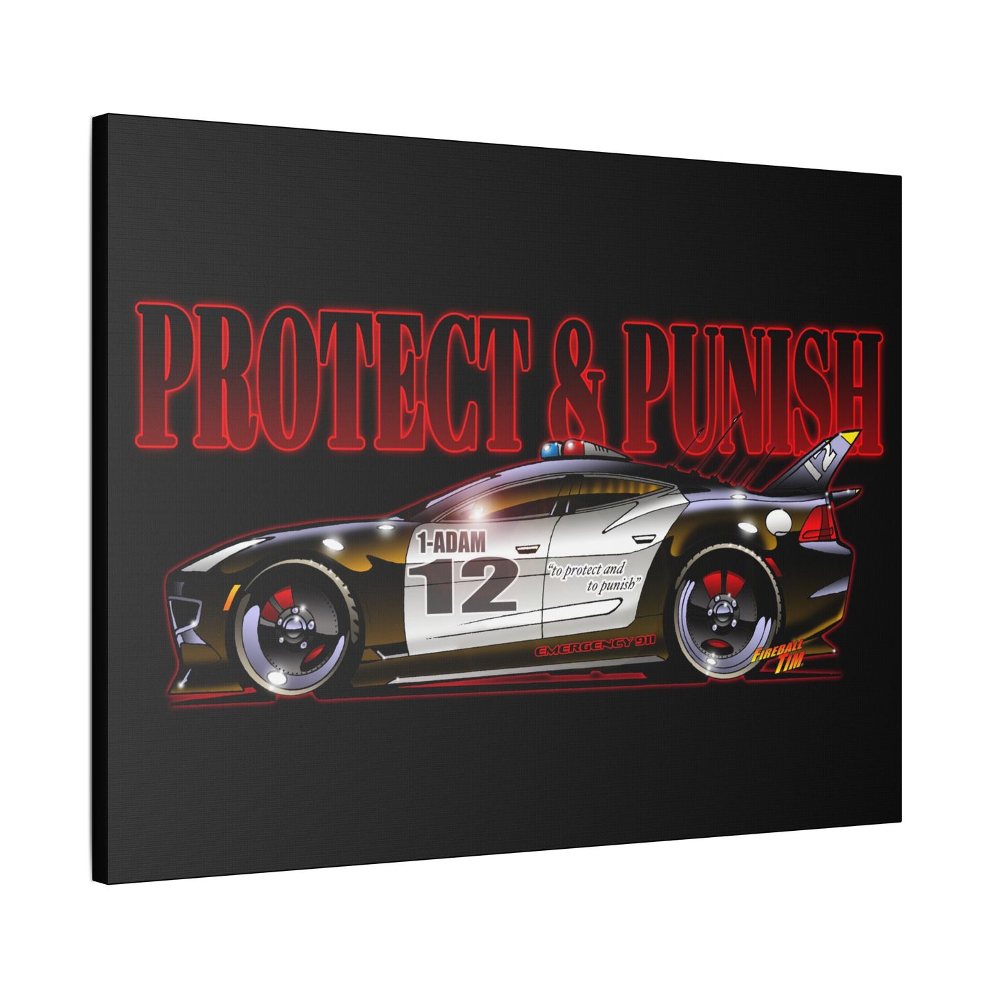 ADAM 12 FISKER KARMA Police Car Canvas Art Print - 11x14