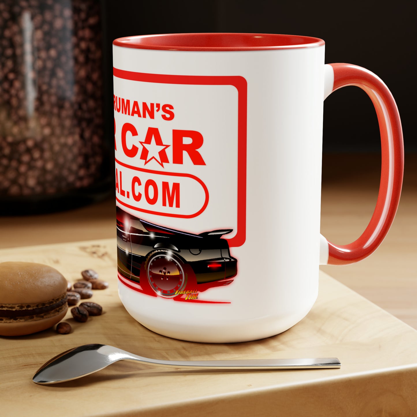 STAR CAR CENTRAL Knight Rider Coffee Mug, 15oz, Kitt, Pontaic Trans Am, Movie Cars, Movie Car