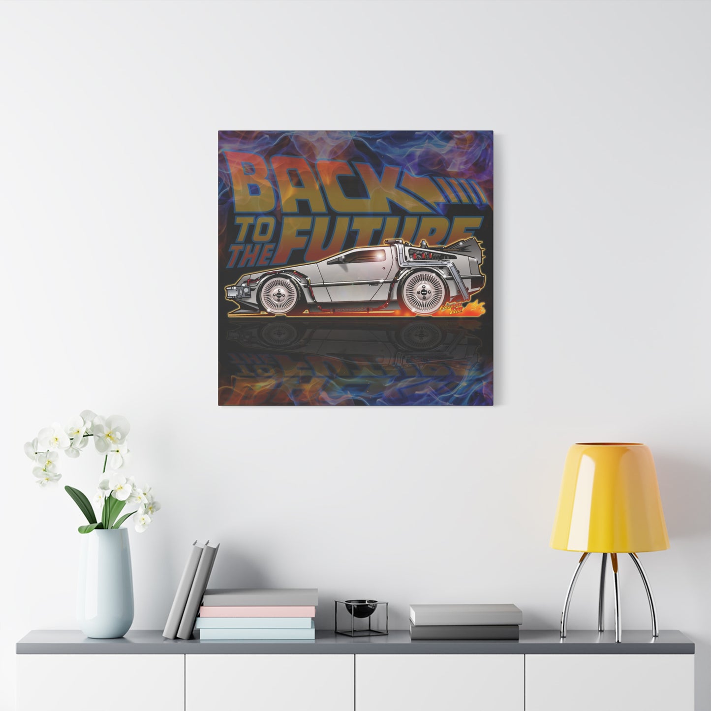 BACK to the FUTURE Delorean Time Machine Canvas Art Wall Print