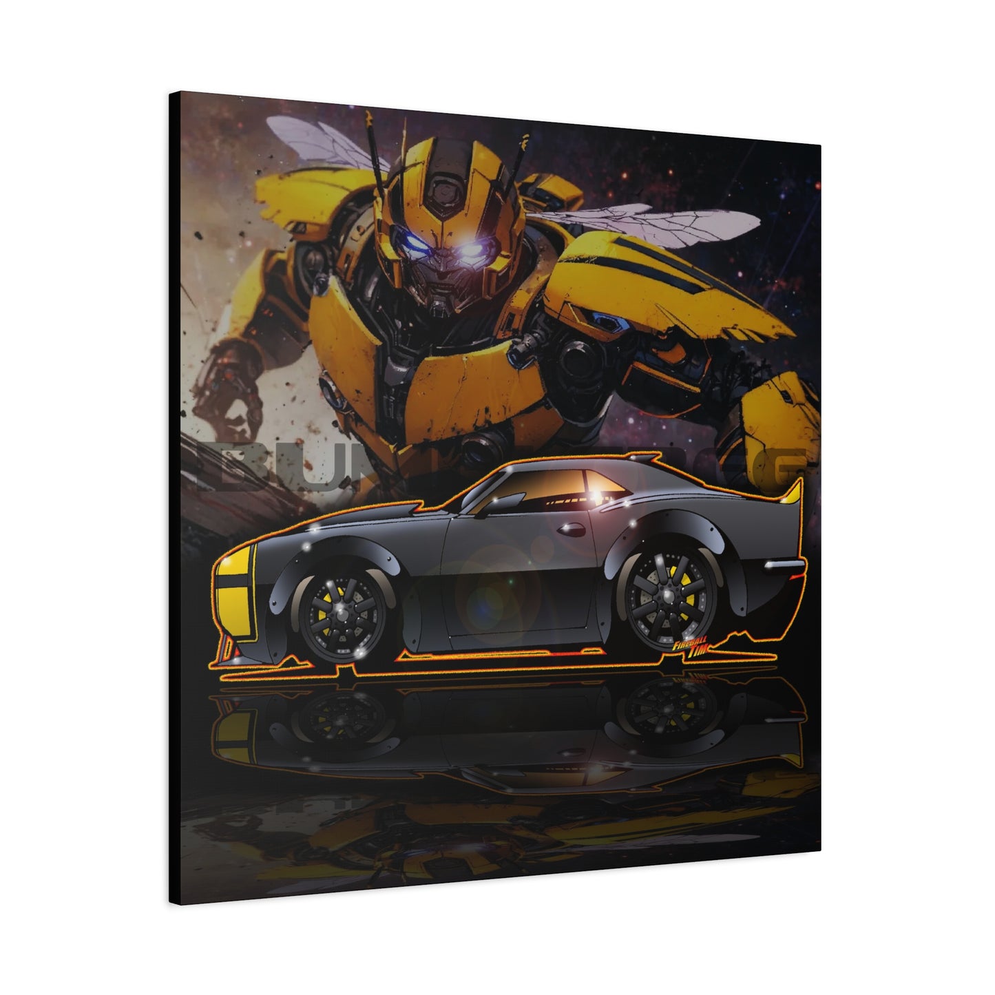 TRANSFORMERS BUMBLEBEE 1967 Camaro Fireball Art Canvas Print
