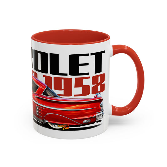 CHEVROLET CUSTOM IMPALA 1958 Collectible Fireball Art Coffee Mug - 2 Sizes