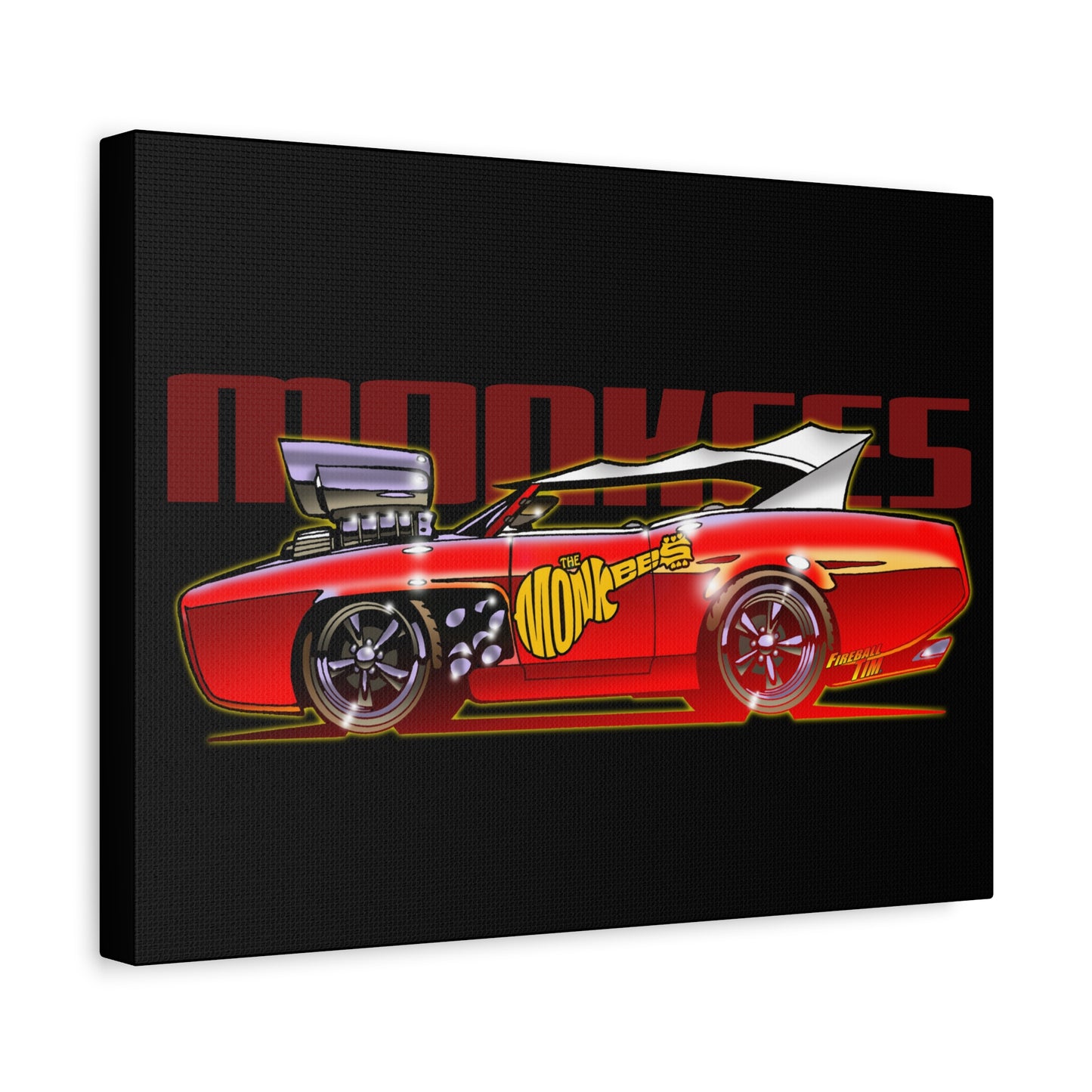 THE MONKEES Monkeemobile Fireball Canvas Art Wall Print - 11x14
