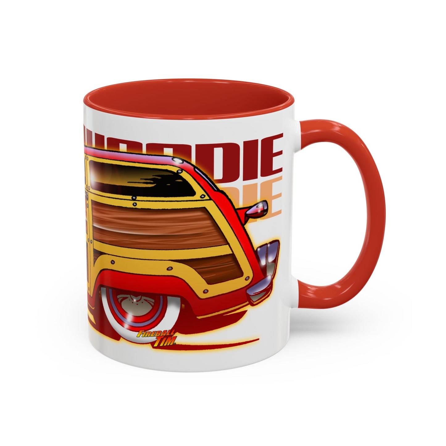 FORD WOODIE 1950 Collectible Fireball Art Coffee Mug - 2 Sizes
