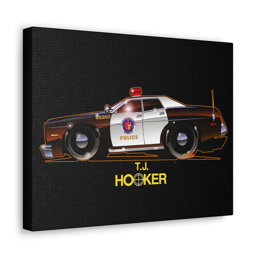 TJ HOOKER 1977 Dodge Monaco Police Car Concept Art Canvas Print 11x14