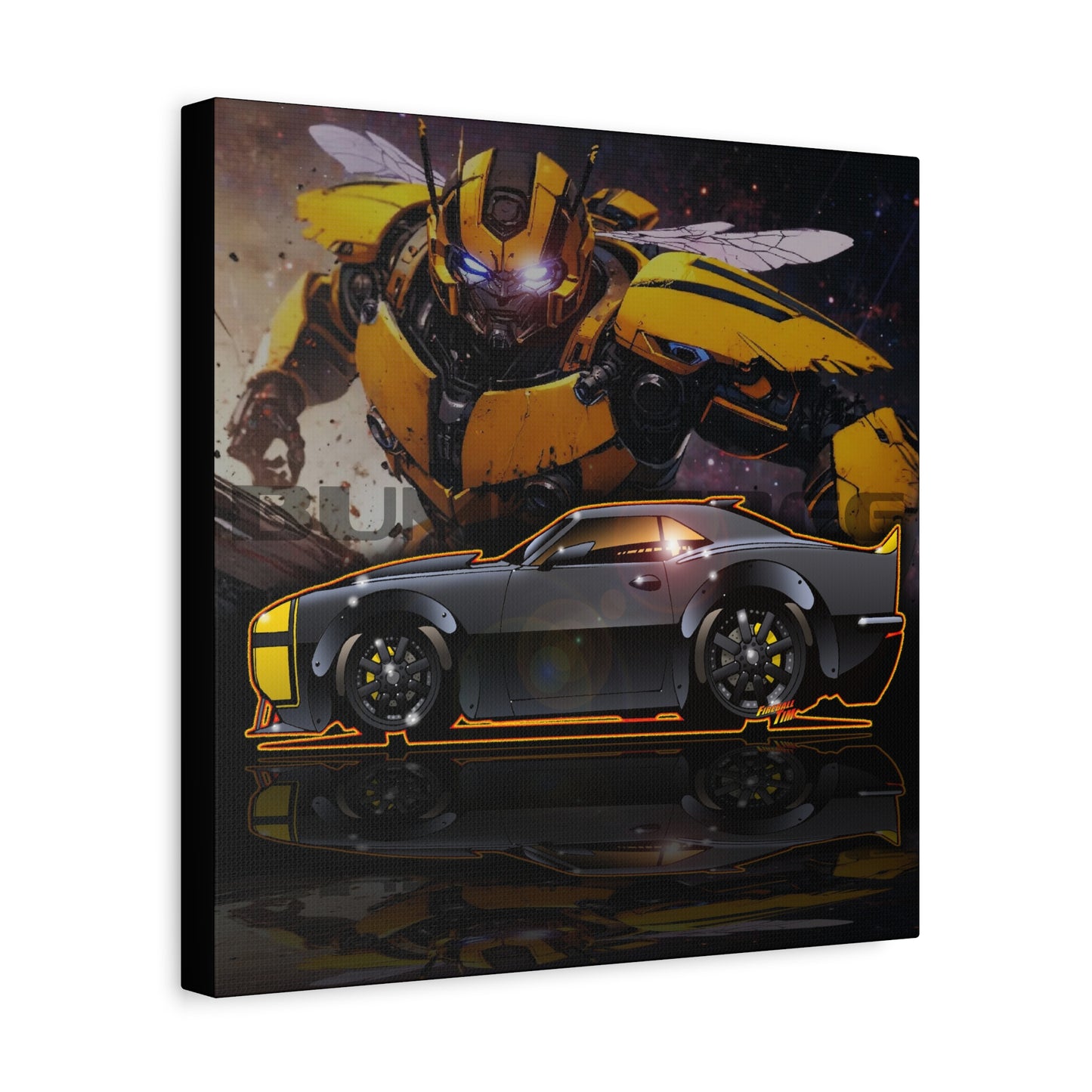 TRANSFORMERS BUMBLEBEE 1967 Camaro Fireball Art Canvas Print