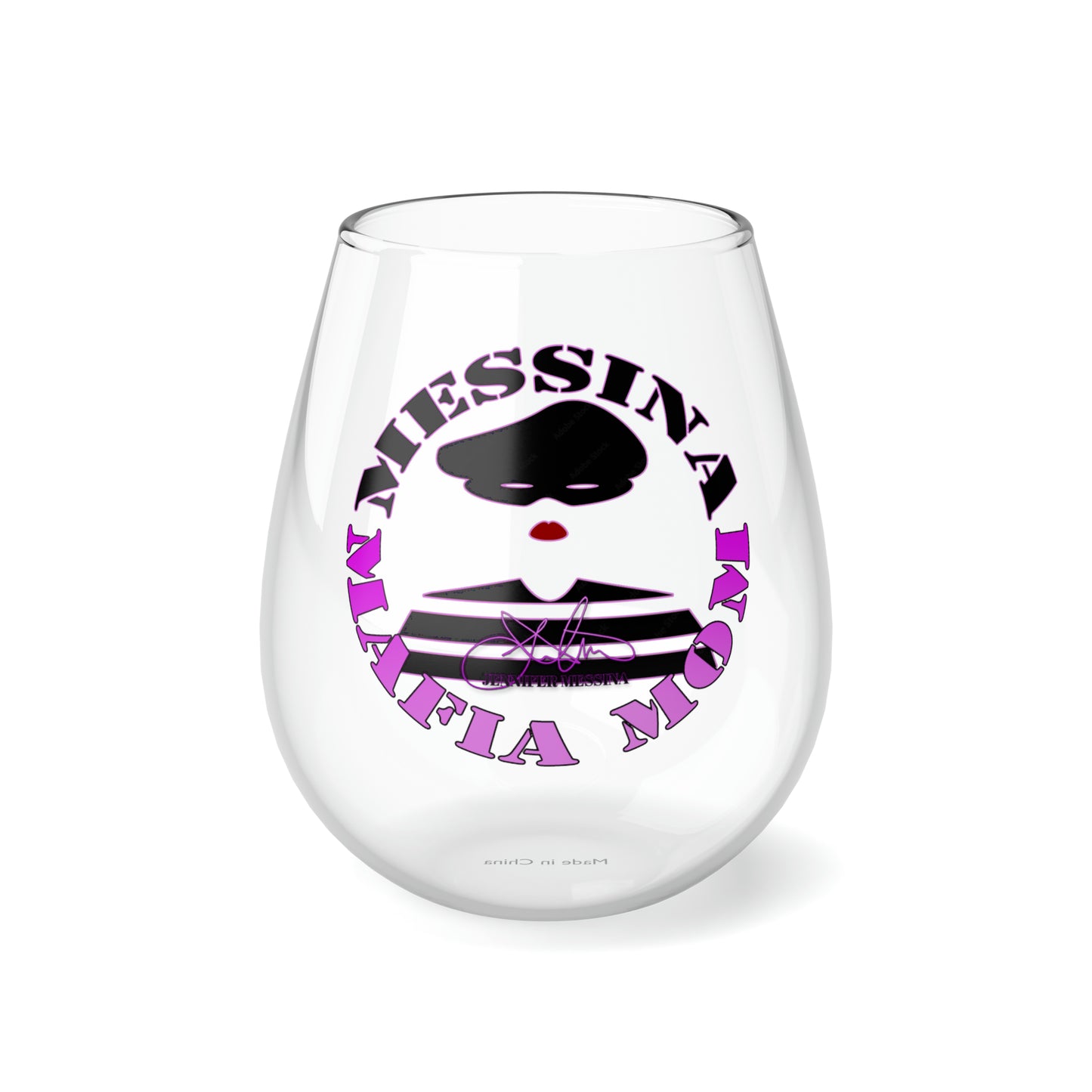 MAFIA MOM HOOLIGAN Jennifer Messina Stemless Wine Glass 11.75oz