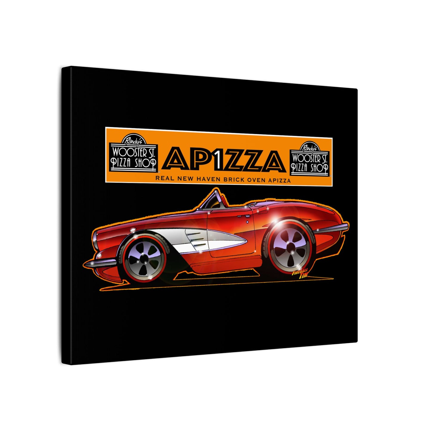 CORVETTE 1958 APIZZA 1 Fireball Art Canvas Print