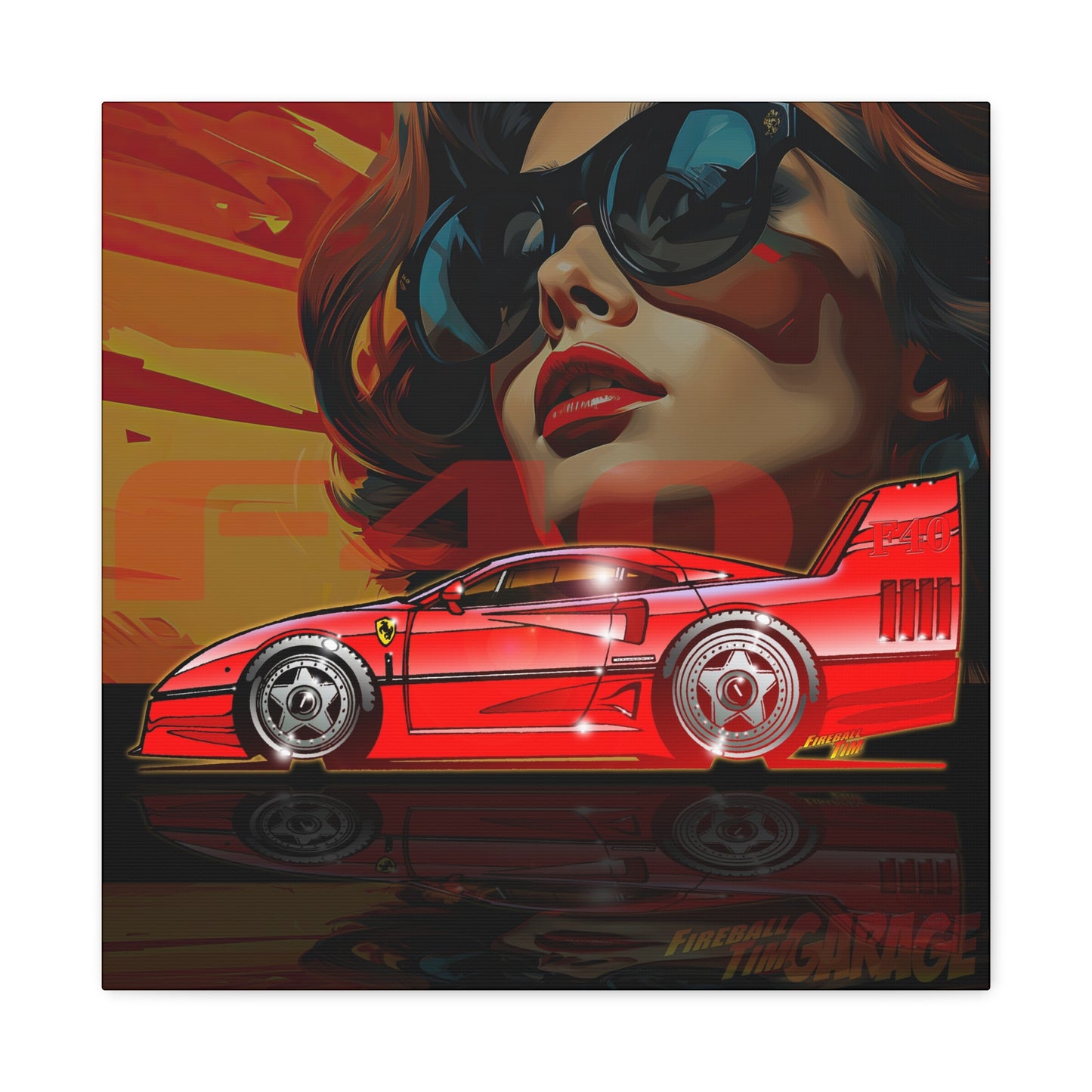 FERRARI F40 Concept Art Canvas MASTERPRINT 3 Sizes