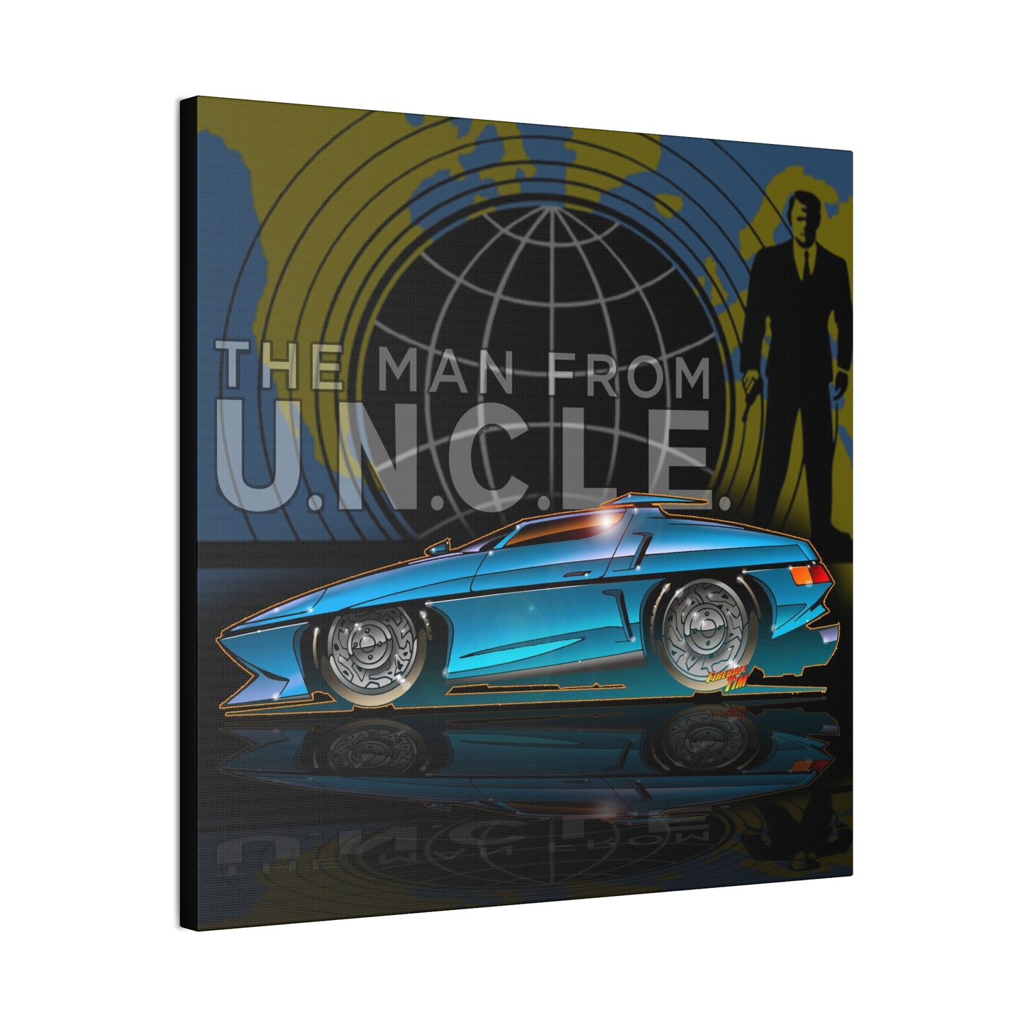 THE MAN FROM U.N.C.L.E. Piranha TV Car Fireball Canvas Art Print - 12x12