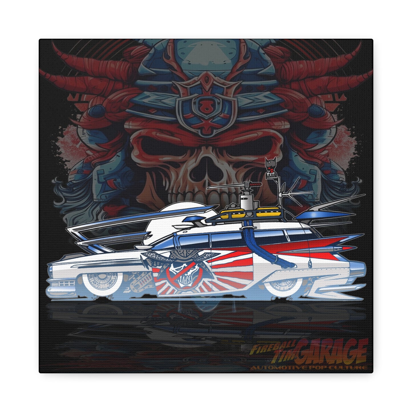 GHOSTBUSTERS BOSOZOKU ECTO 1 Movie Car Canvas Art Wall Print - 12x12
