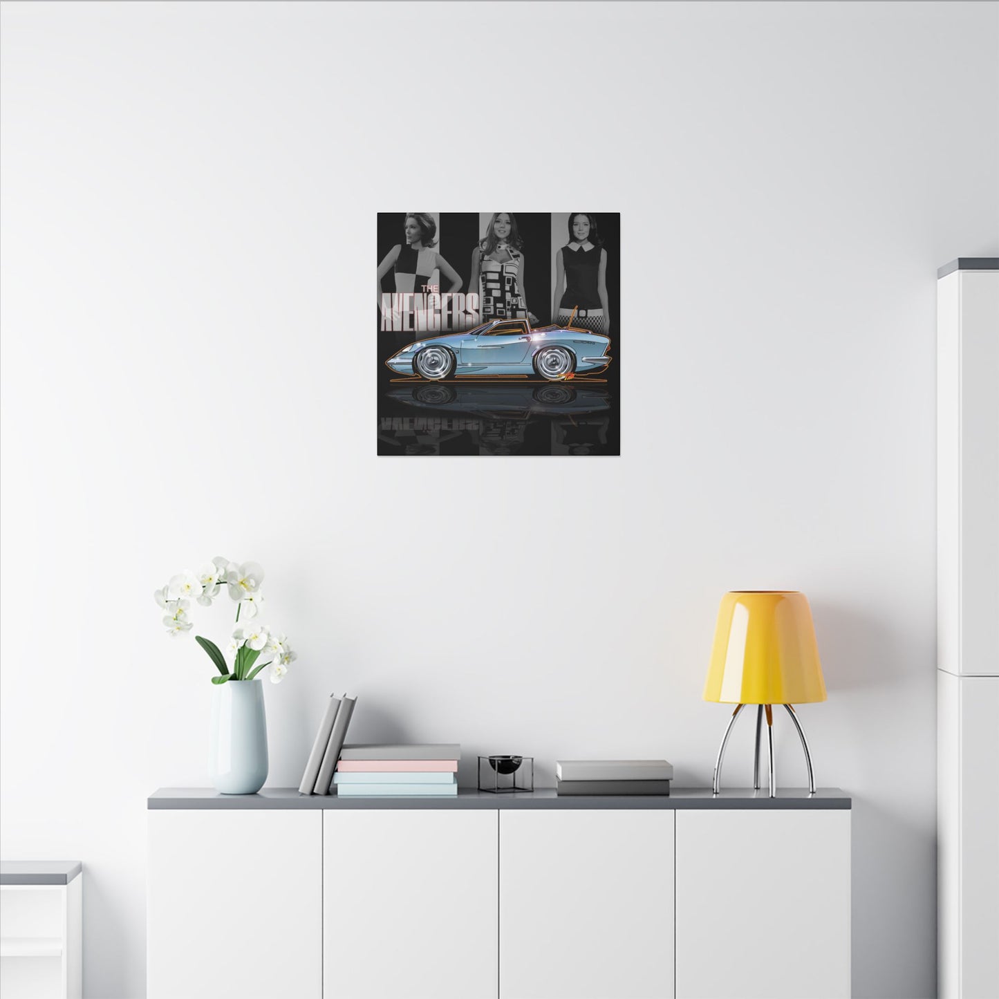 THE AVENGERS TV Show Emma Peel Lotus Elan Canvas Art Print
