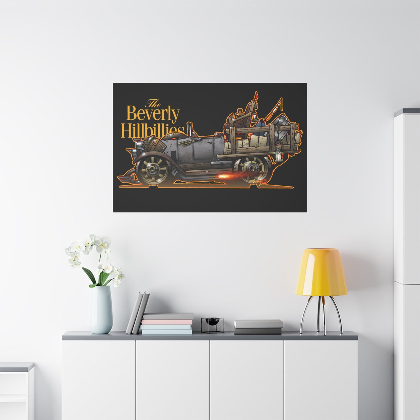 BEVERLY HILLBILLIES JALOPY Canvas Art Wall Print - 11x14
