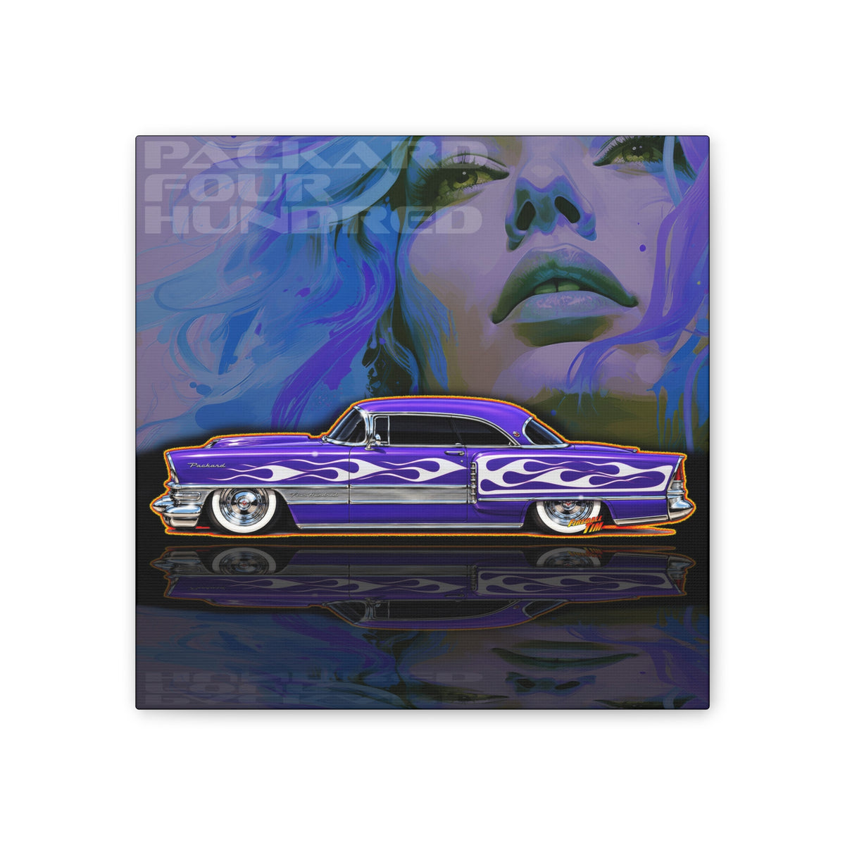 PACKARD 1955 Kustom Four Hundred Collectible Fireball Art Canvas Stretched Print