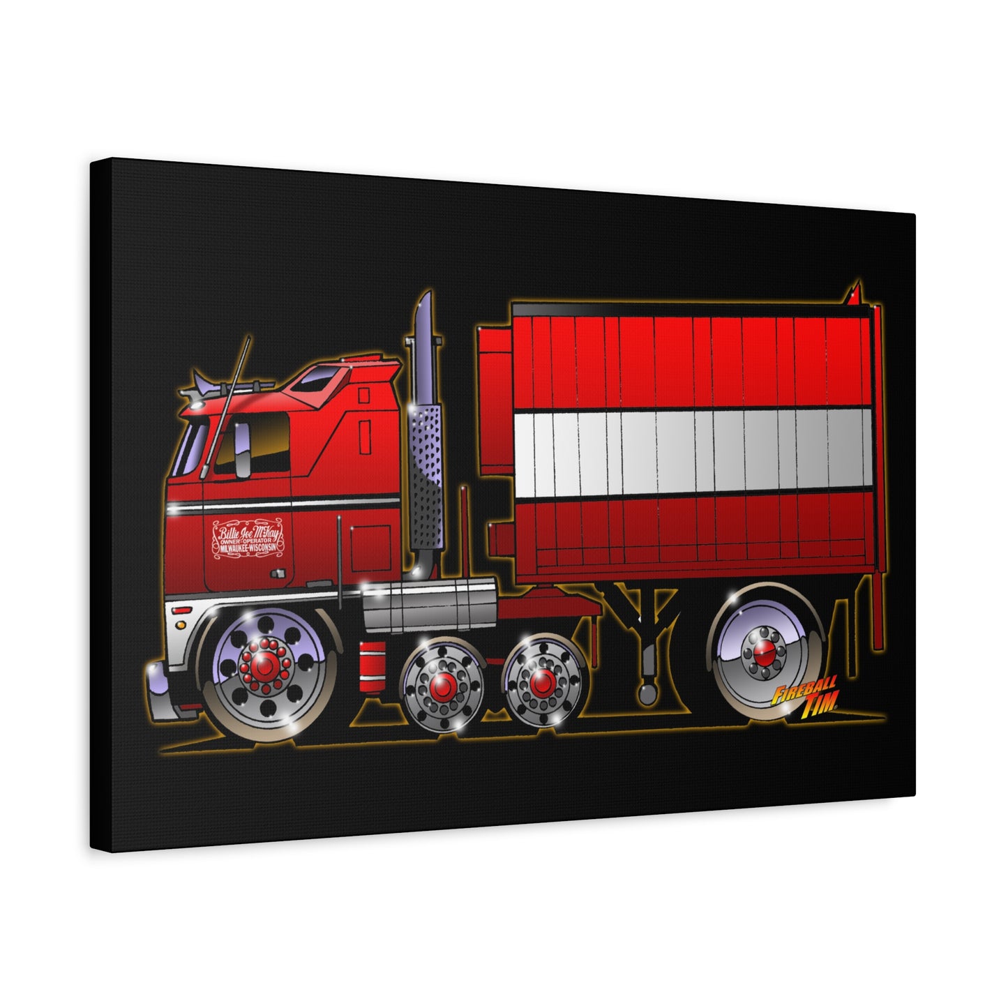 BJ AND THE BEAR TV Show Semi Truck Canvas Art Wall Print - 11x14