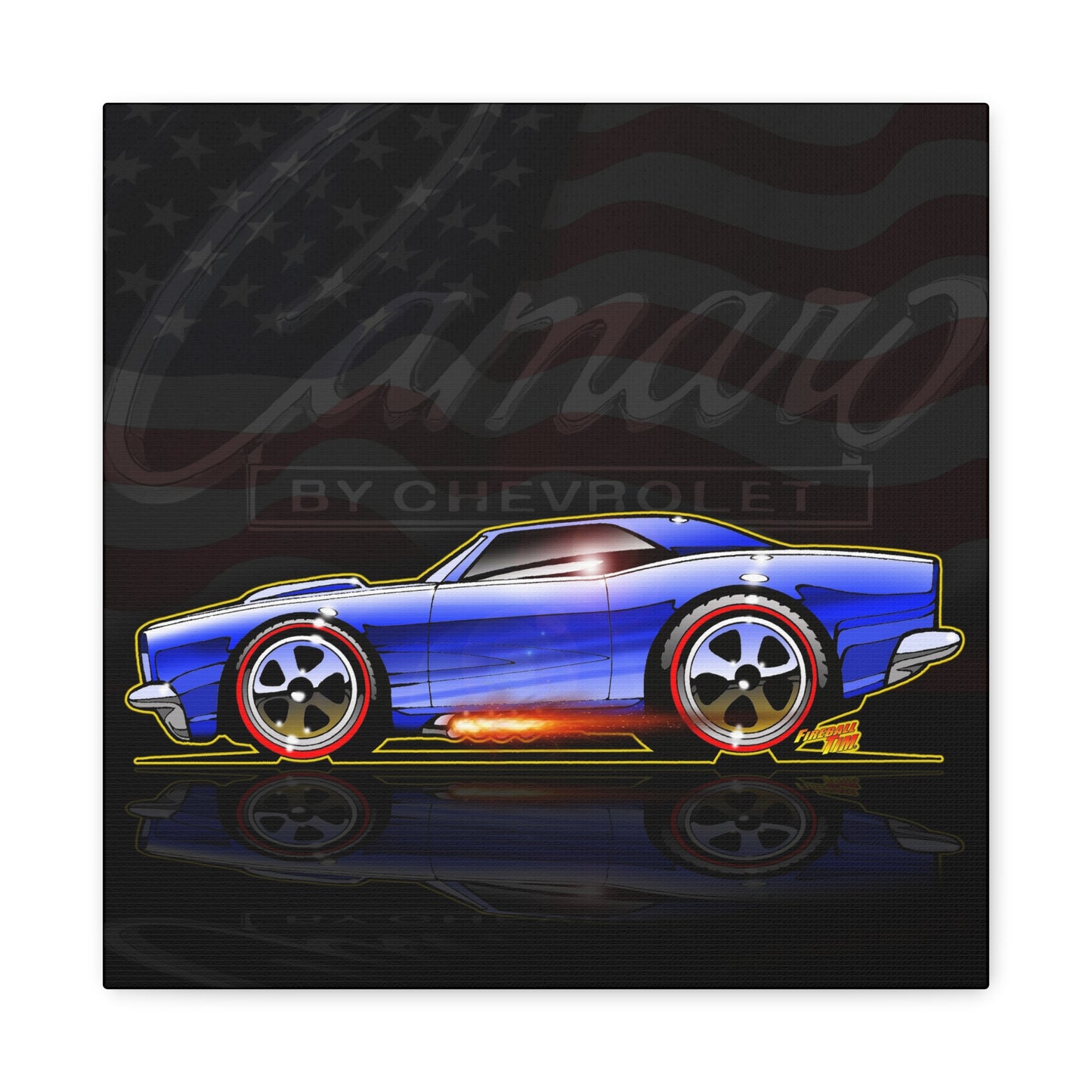 HOT WHEELS CAMARO Custom Collectible Fireball Art Canvas Print