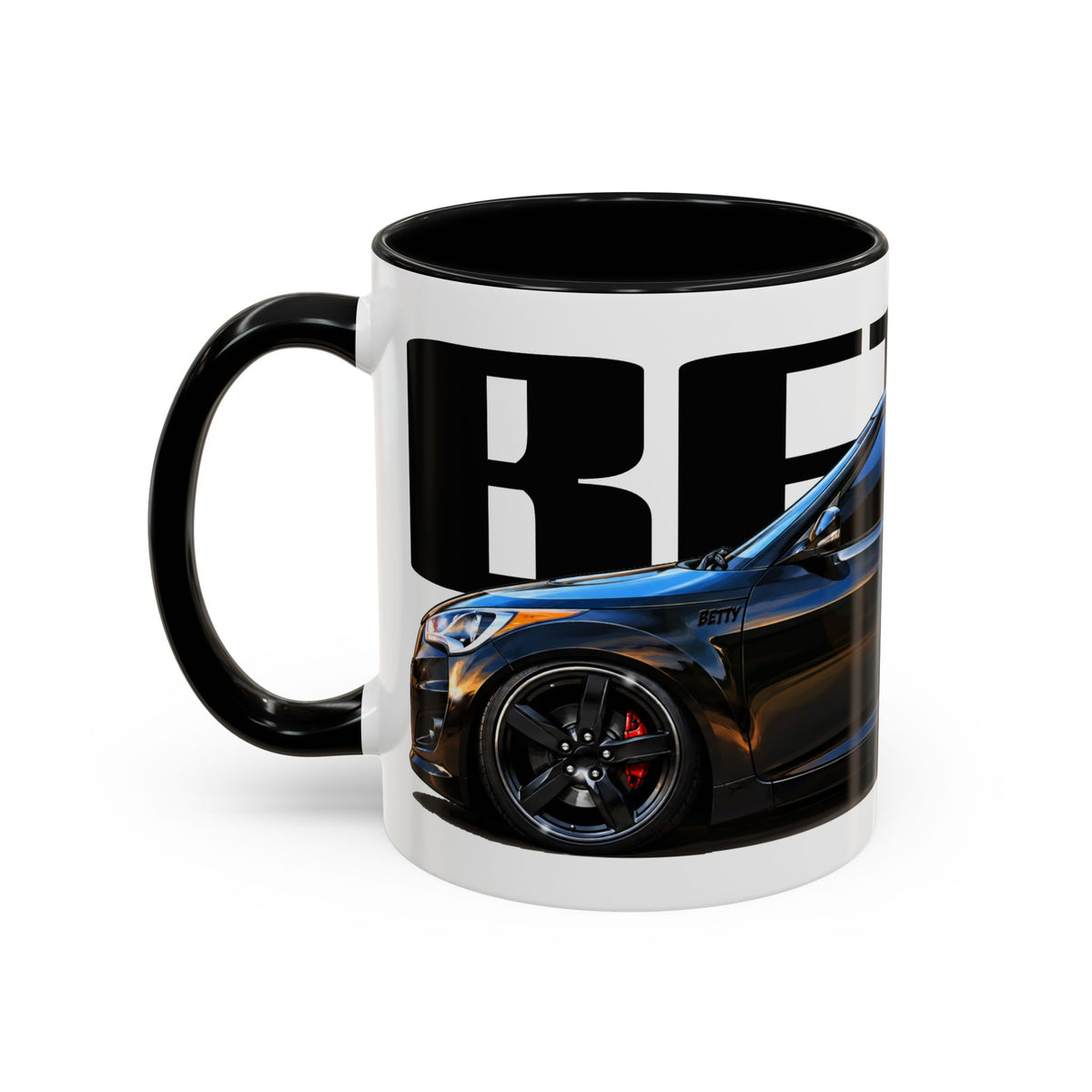 HYUNDAI VELOSTER 2012 Black Betty Collectible Fireball Art Coffee Mug - 2 Sizes