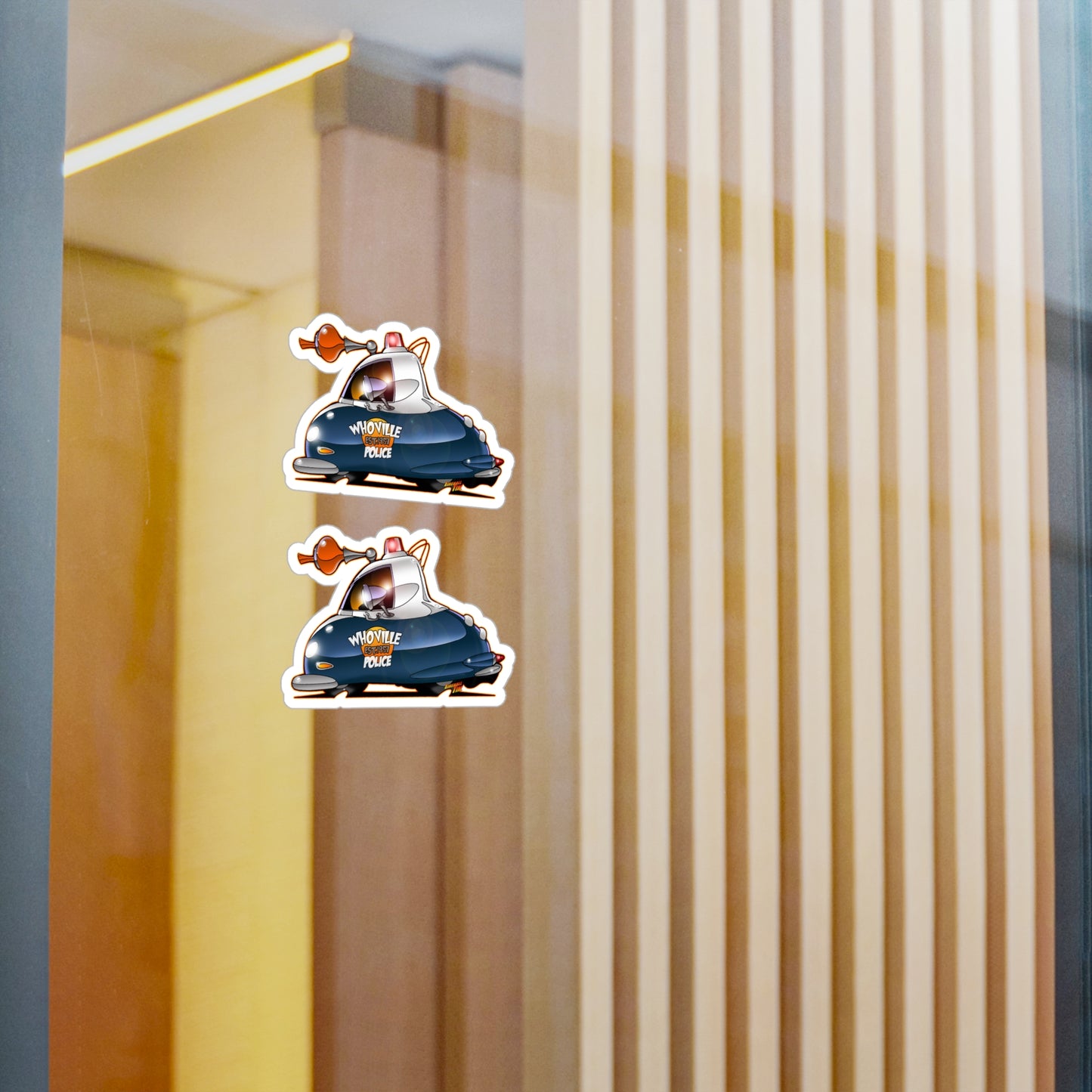 THE GRINCH WHOVILLE POLICE CAR Fireball Art Decal Sticker Set - 4 Sizes