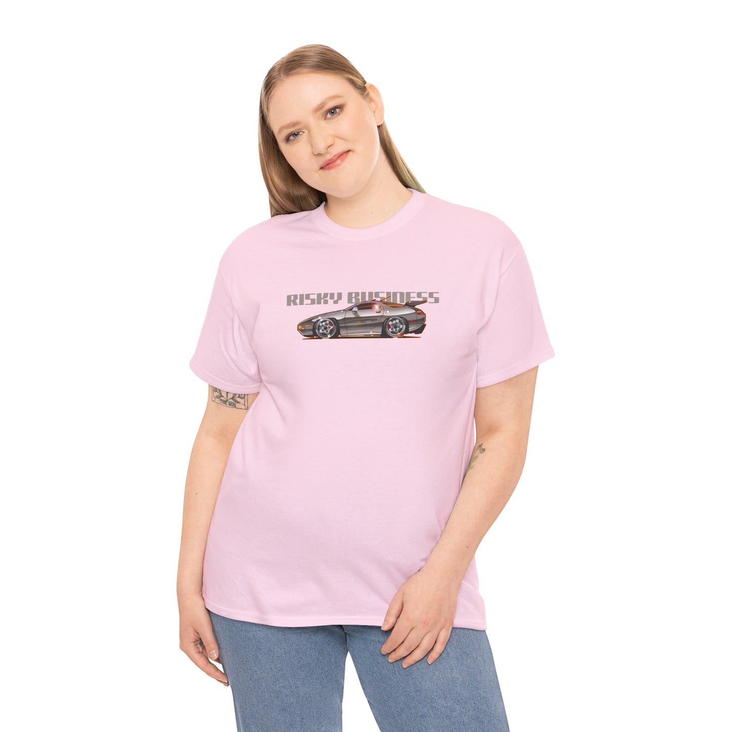 RISKY BUSINESS Porsche 928 Fireball Art Cotton Tee Shirt - Colors