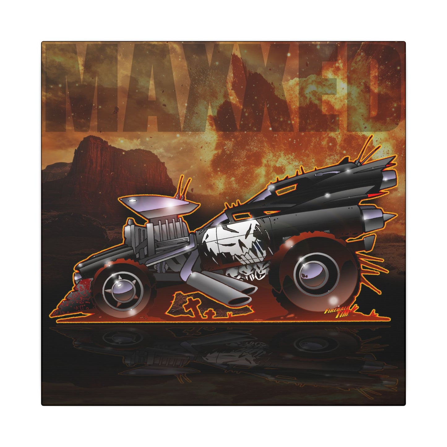 CADILLAC MAX by Gokart Mozart Fireball Art Canvas Print - 12x12