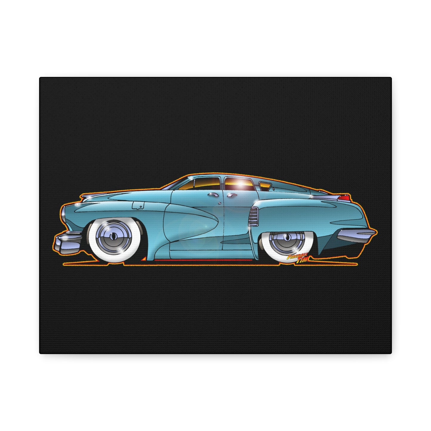 TUCKER TORPEDO 48 Collectible Fireball Art Canvas Print