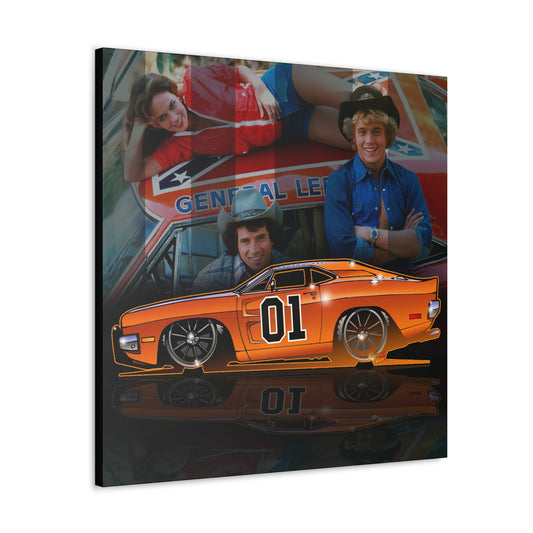 DUKES OF HAZZARD General Lee Dodge Charger MASTERRPINT Concept Art Canvas Print 3 Sizes