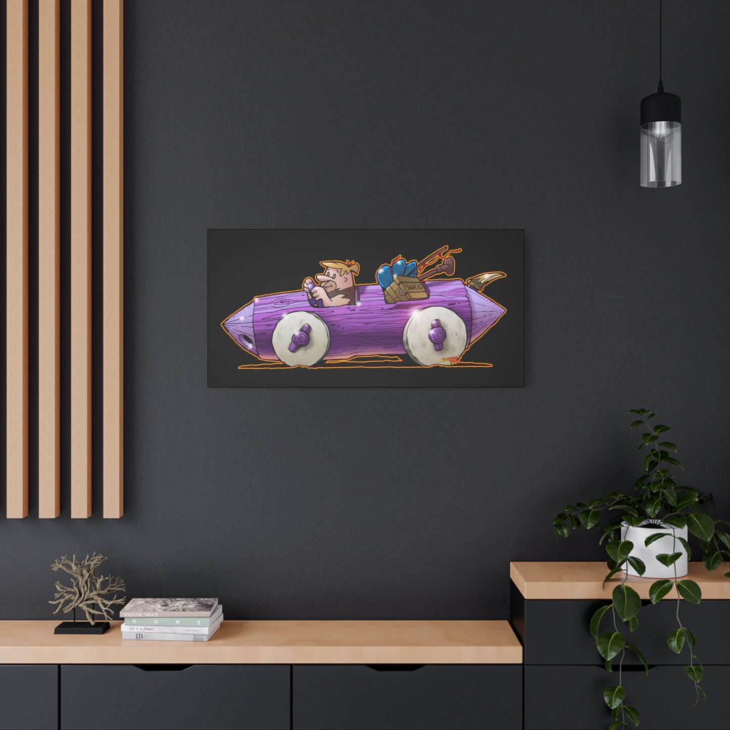 FLINSTONES BARNEY RUBBLE Fireball Art Canvas Wall Print - Multiple Sizes