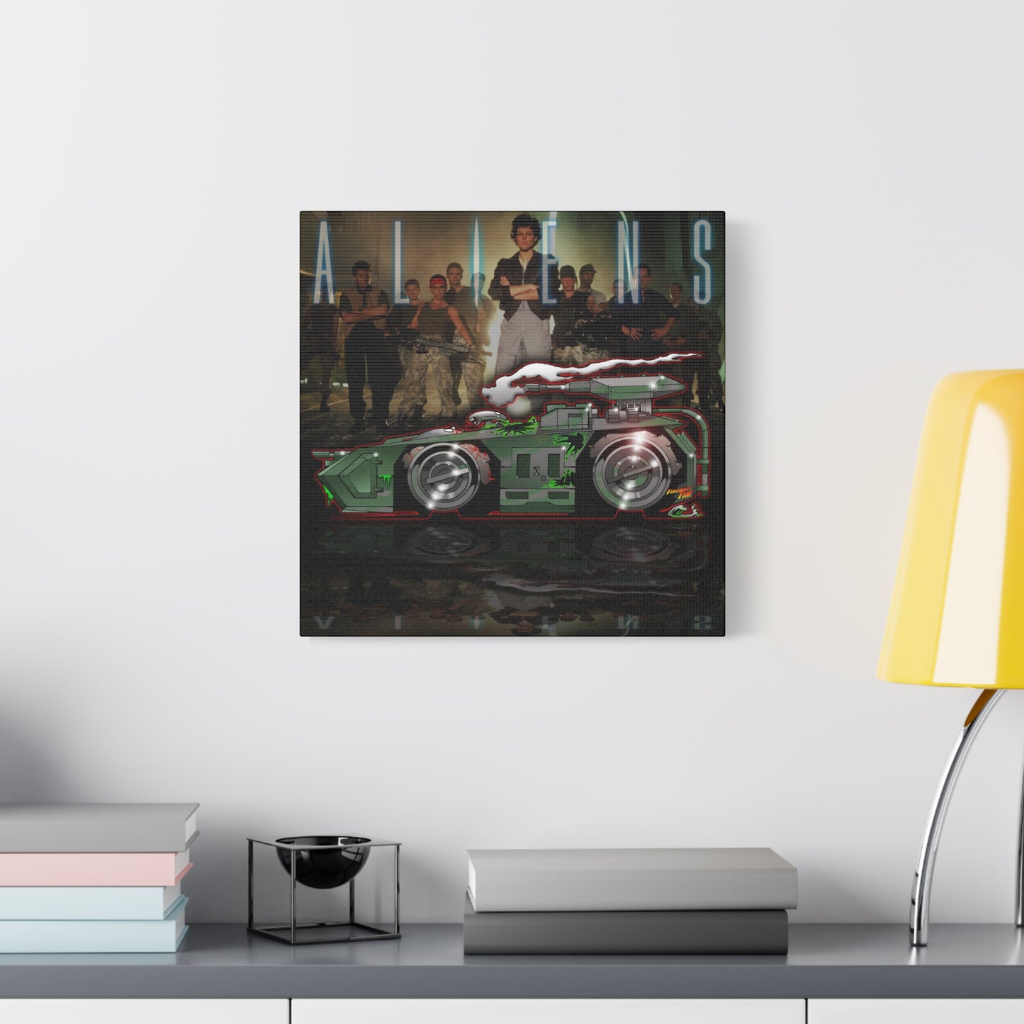 ALIENS APC TANK Movie Car Fireball Art Canvas Print