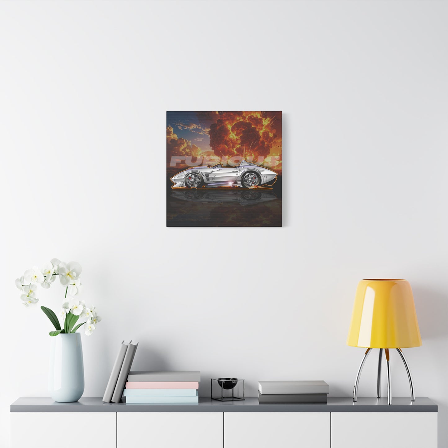 FAST AND FURIOUS Grand Sport Stingray Corvette Fireball Art Canvas Print