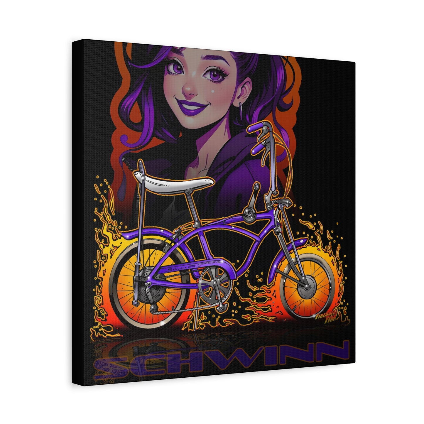 SCHWINN BIKE Grape Crush Fireball Art Canvas Print