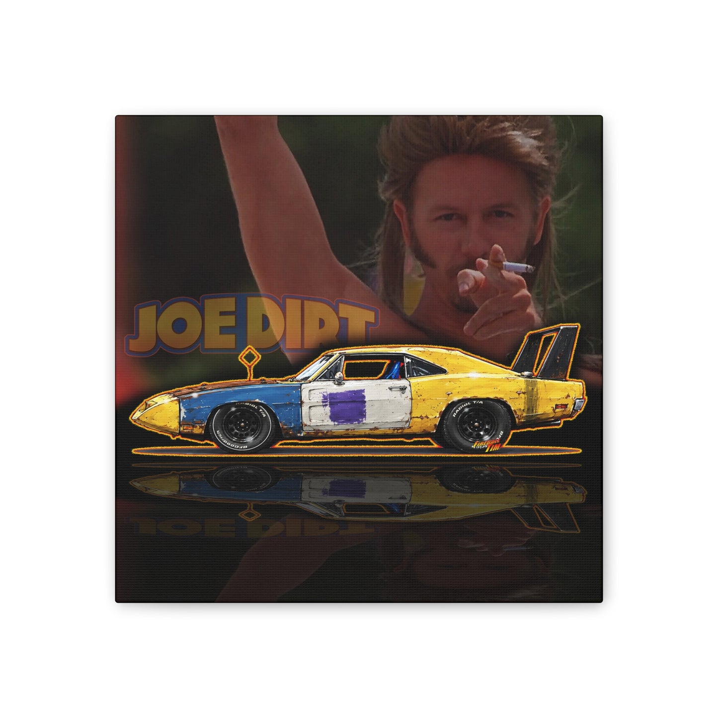 CHEVY NOVA WAGON 1965 Collectible Fireball Art Canvas Stretched Print