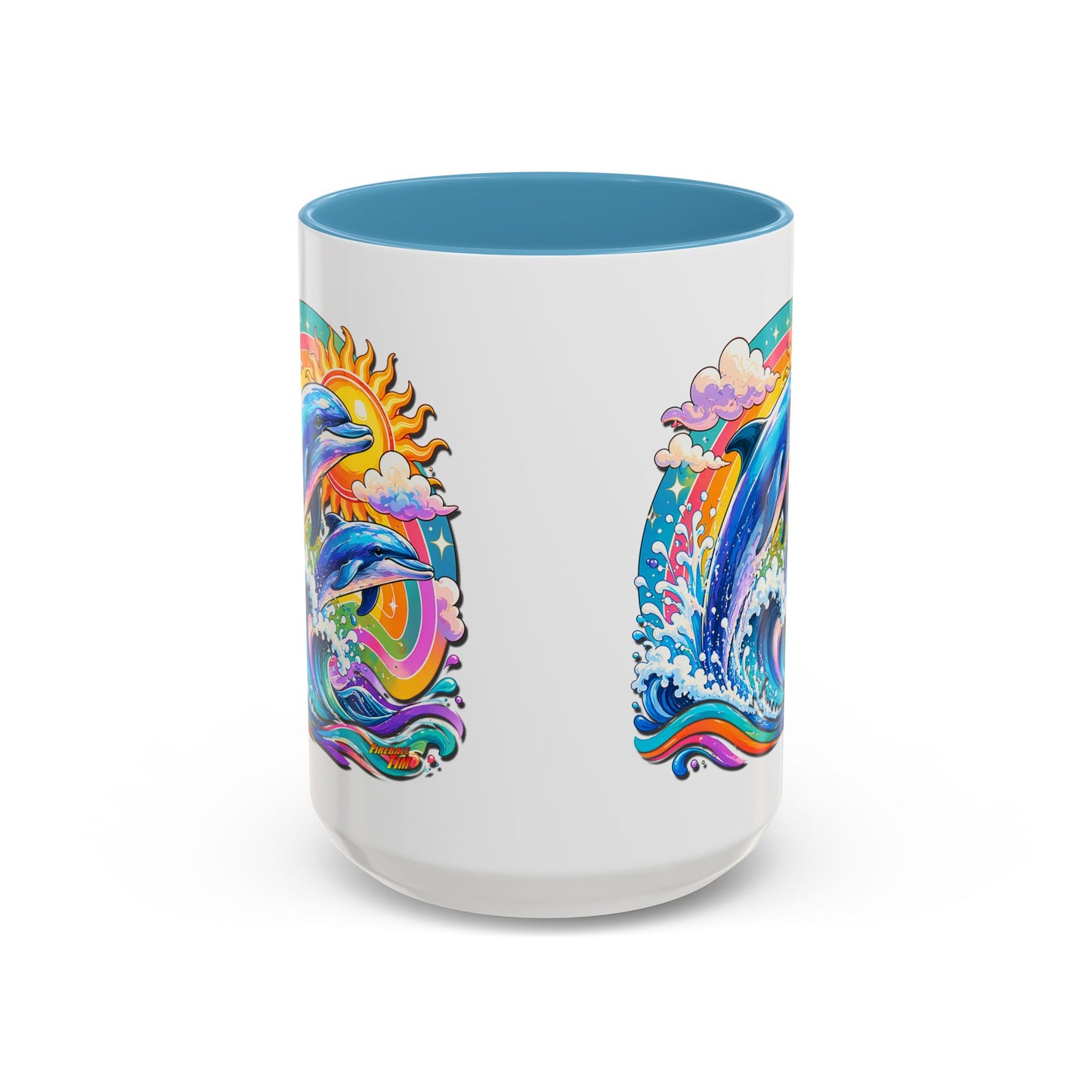 DOLPHIN SPLASH 2 Aquarium Series Fireball Art Coffee Mug - 2 Sizes