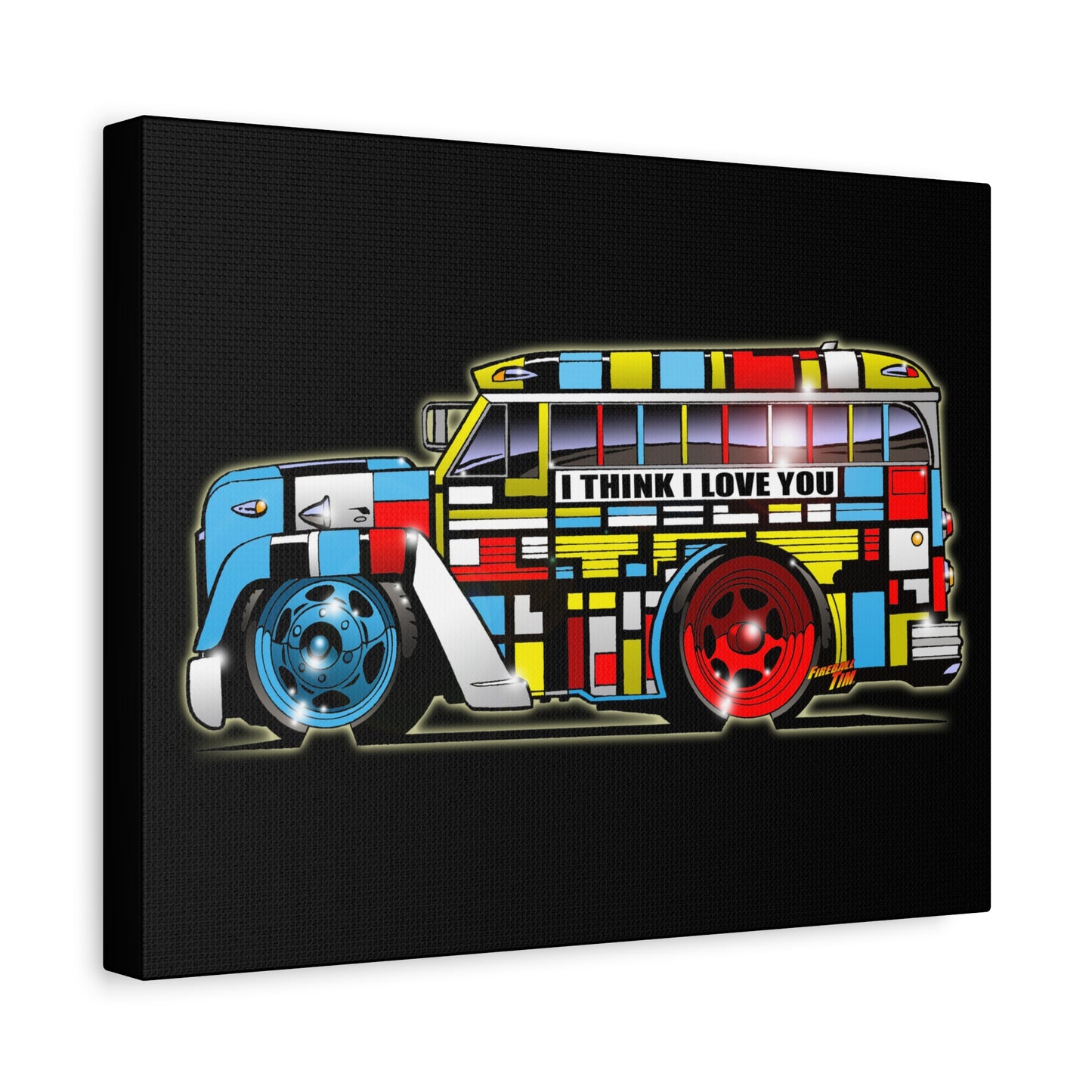 PARTRIDGE FAMILY BUS Fireball Canvas Art Wall Print - 11x14