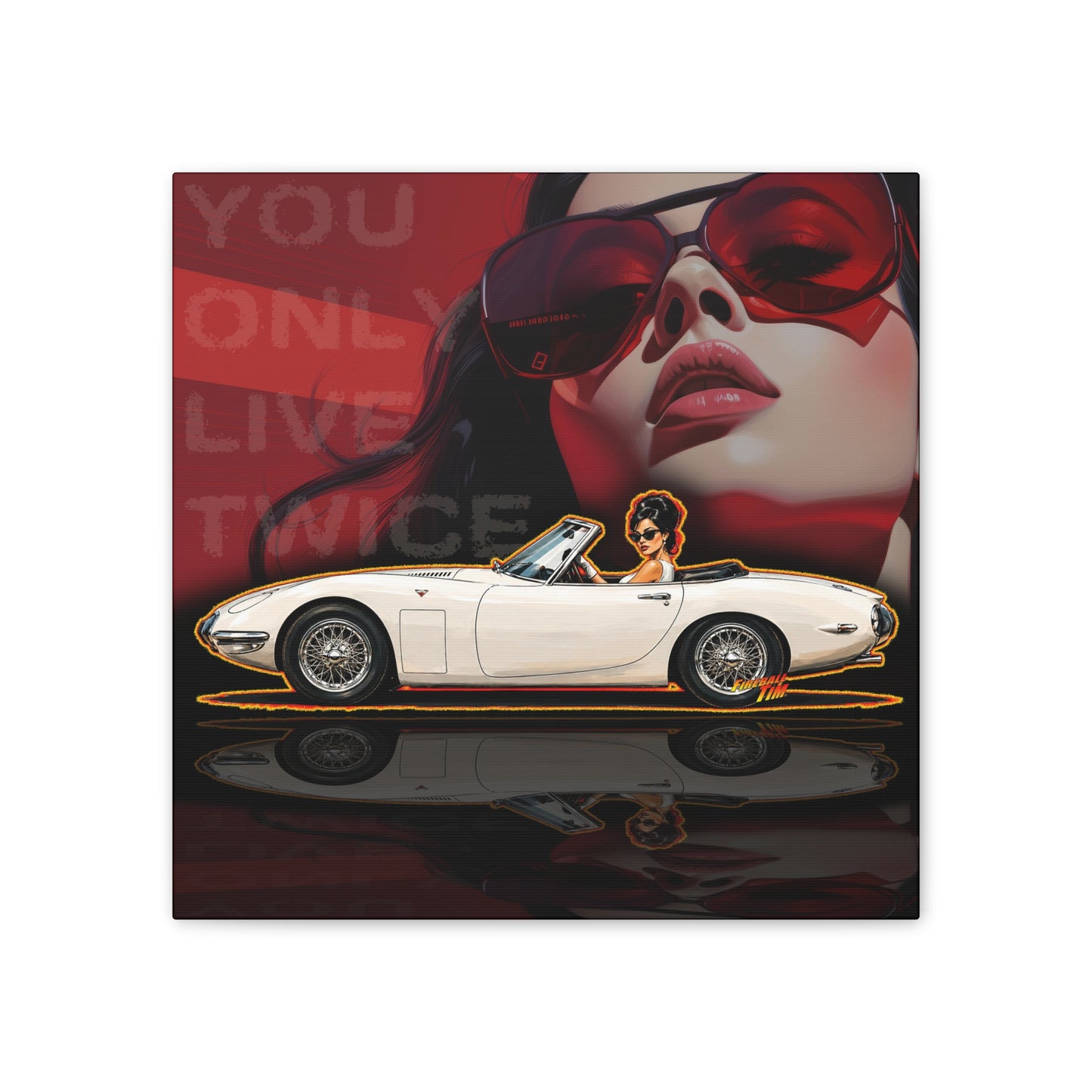 JAMES BOND 007 You Only Live Twice Toyota 2000GT Collectible Fireball Art Canvas Stretched Print