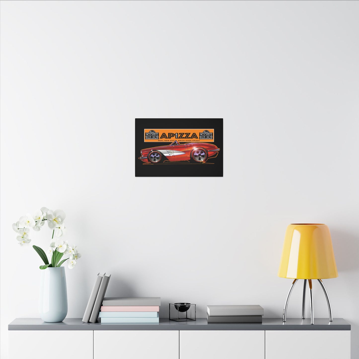 CORVETTE 1958 APIZZA 1 Fireball Art Canvas Print