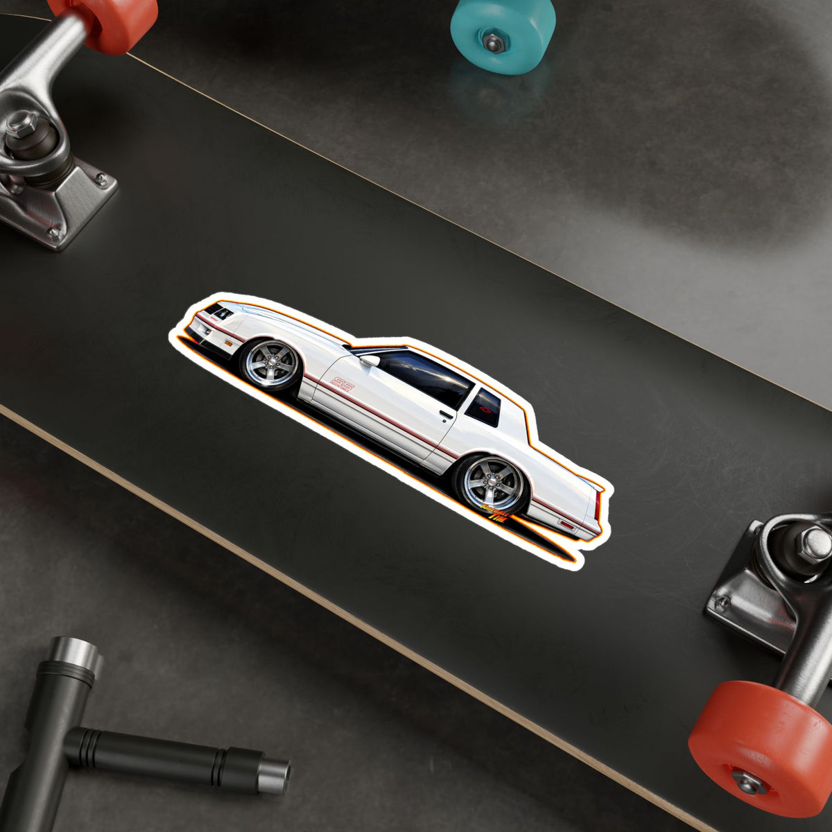 CHEVROLET MONTE CARLO 1987 Collectible Fireball Art Stickers in 4 Sizes
