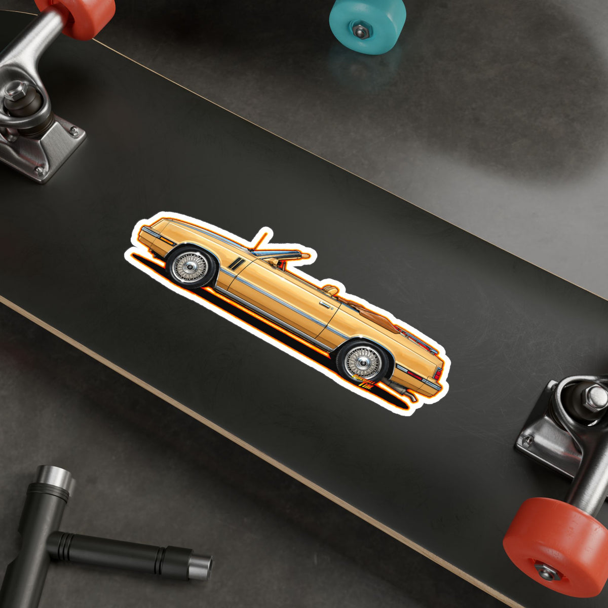 DODGE 600 CONVERTIBLE 1985 Collectible Fireball Art Stickers in 4 Sizes