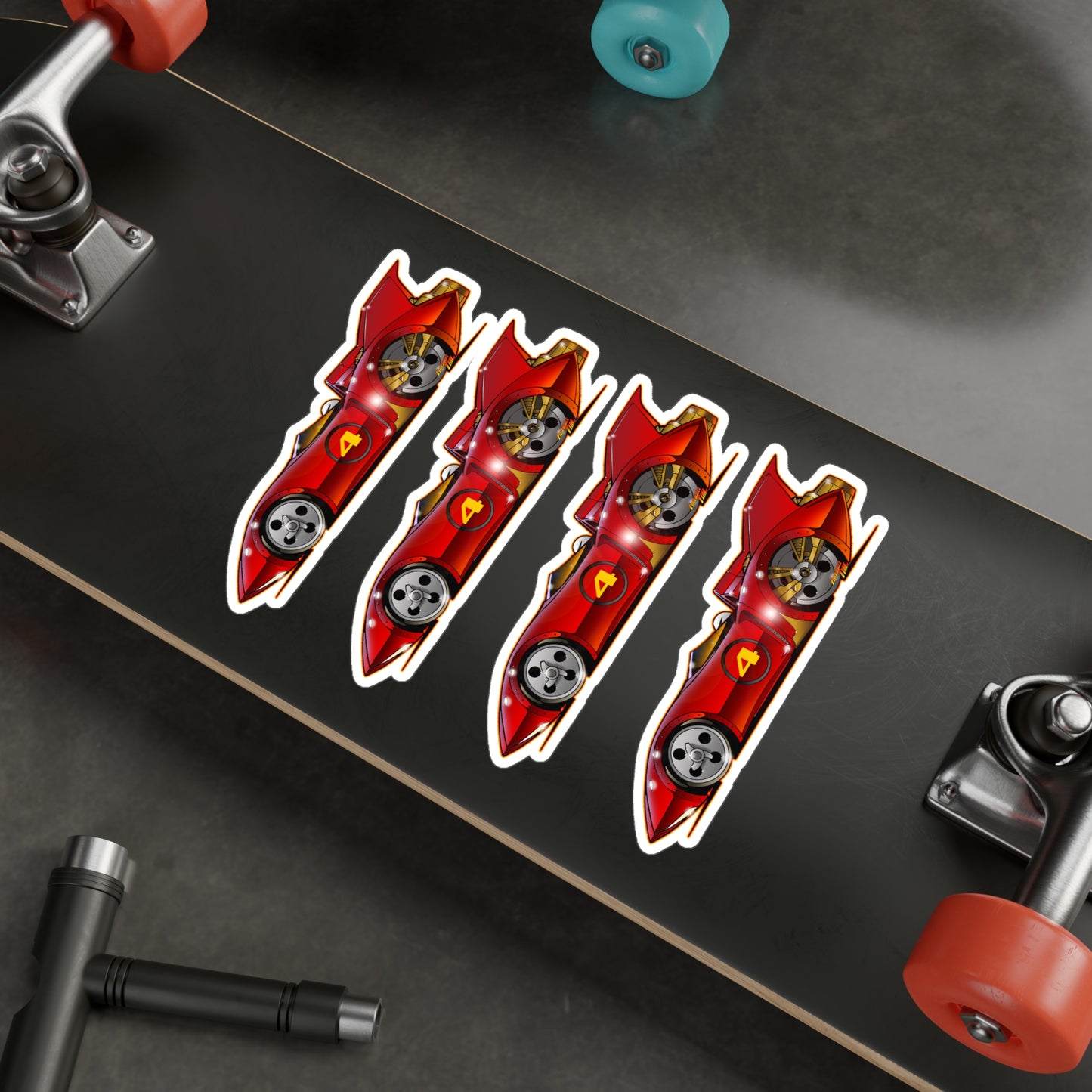 SPEED RACER MACH 4 Fireball Art Collectible Kiss-Cut Vinyl Decals Sticker