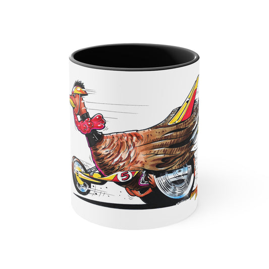 THANKSGIVING Turkey Hot Rod Coffee Mug, 11oz, Turkey Mug, Turkey Coffee Cup, Happy Thanksgiving, Hot Rod Mug, Turkey Art, Holiday Mug-Mug-Fireball Tim Garage