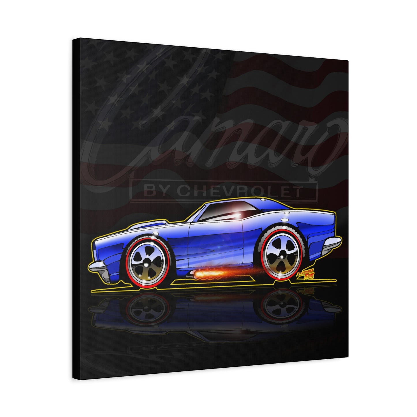 HOT WHEELS CAMARO Custom Collectible Fireball Art Canvas Print