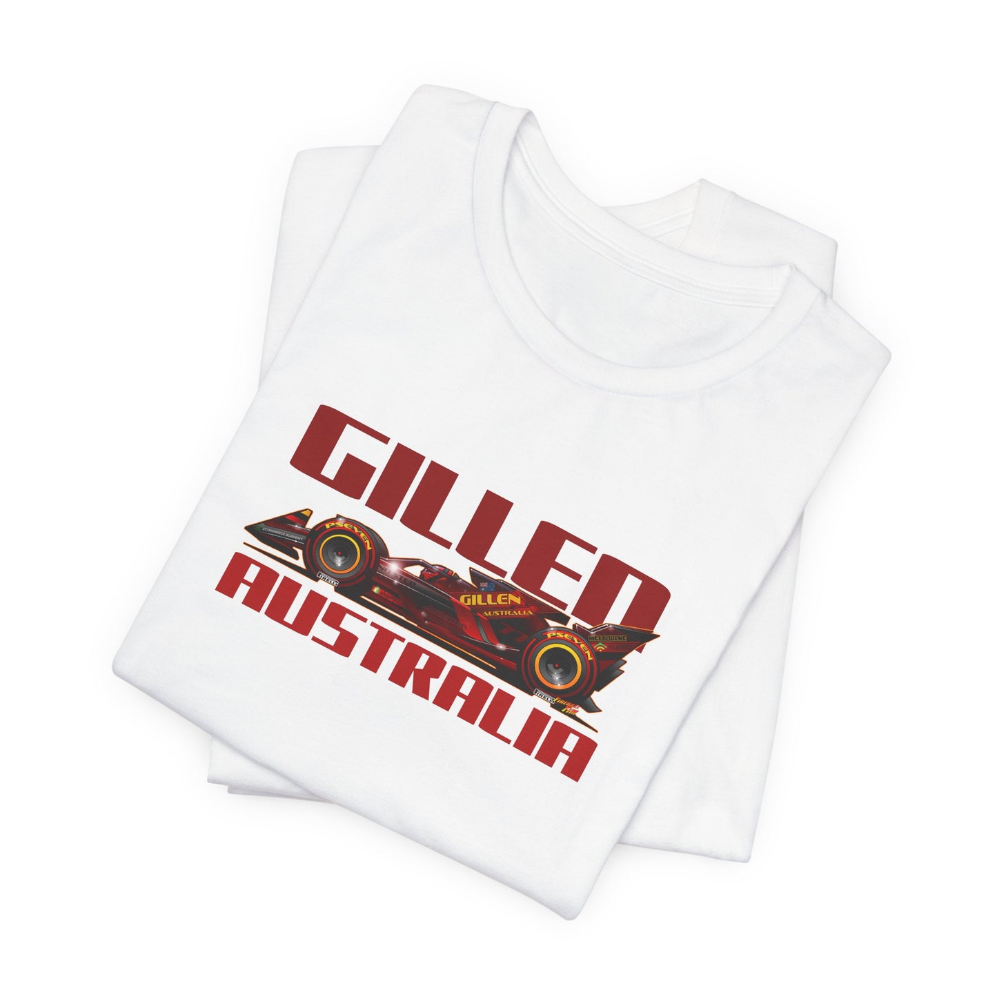 GILLEN AUSTRALIA F1 2047 Race Car Art Short Sleeve Tee - 6 Colors