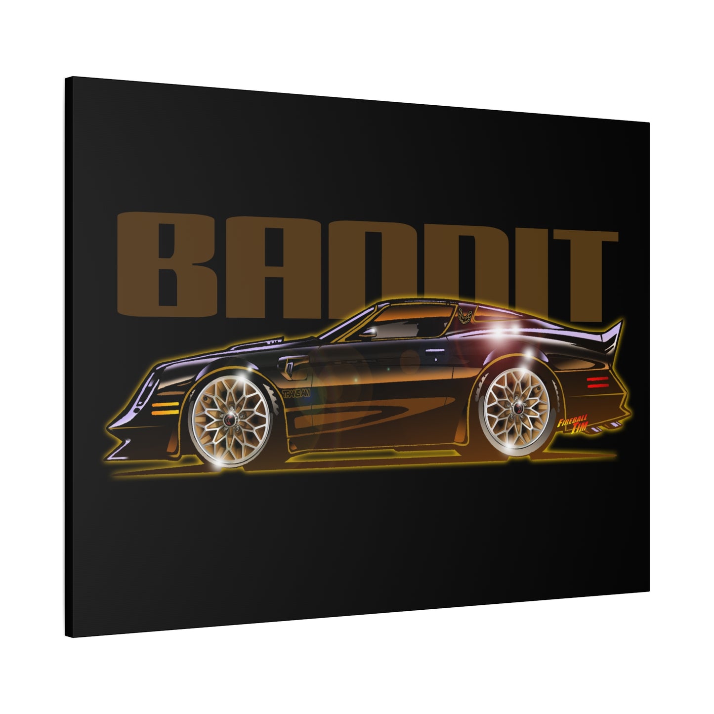 SMOKEY AND THE BANDIT Pontiac Trans Am Fireball Art Canvas Print - Sizes